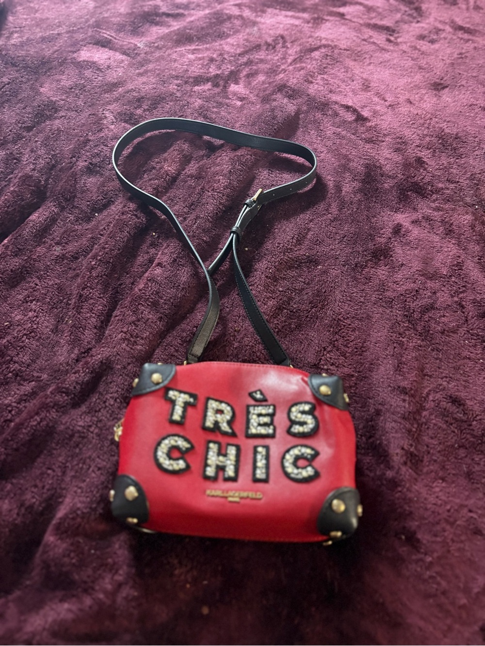 Karl Lagerfeld Red 'Très Chic' Crossbody Bag